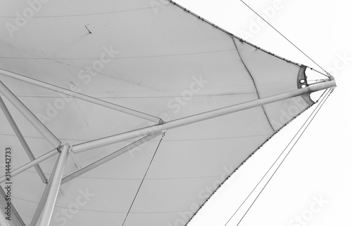 Canvas roof of modern building texture , Black and white style