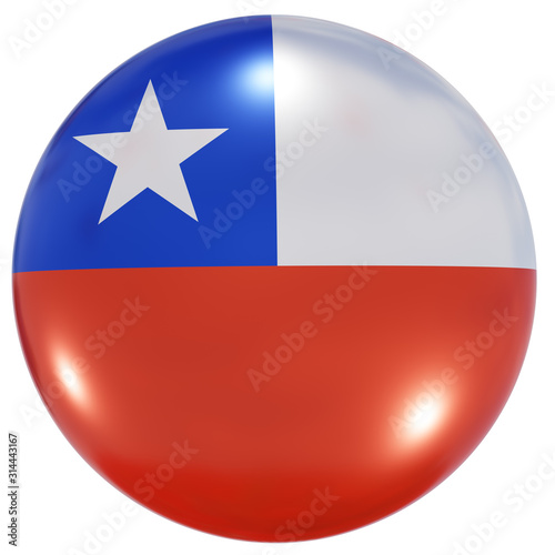 Free Download Chile national flag button - GFXLoad