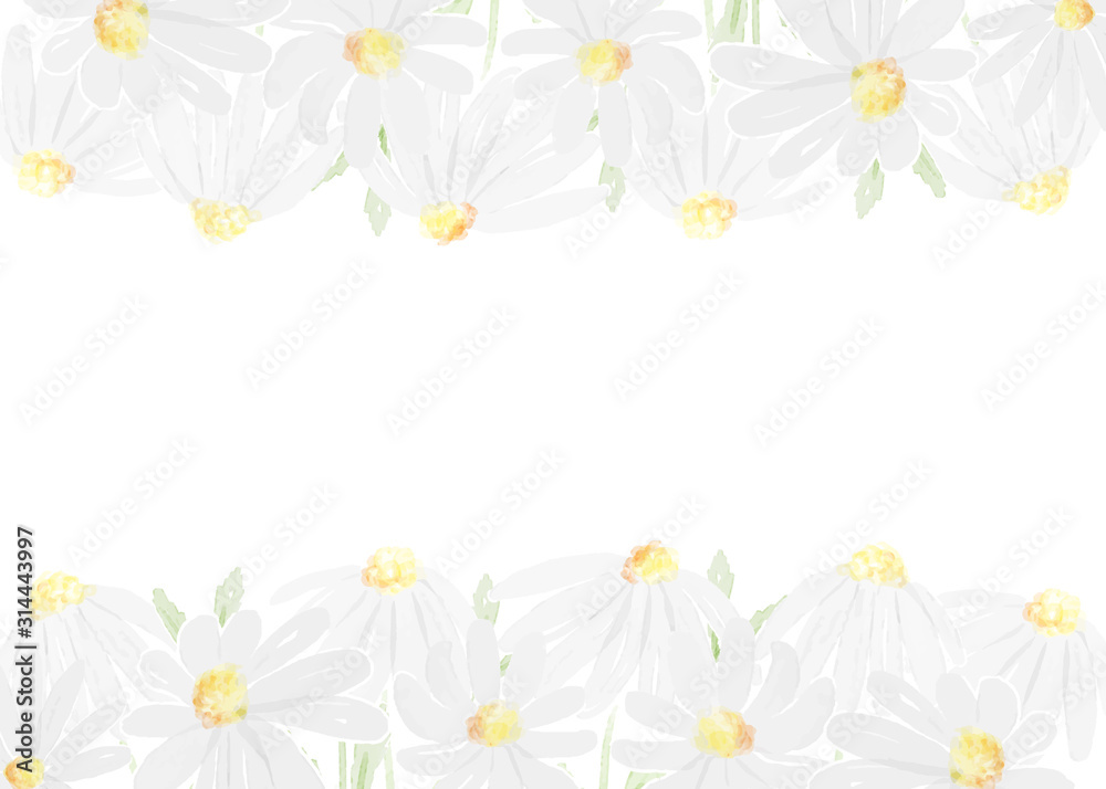 Naklejka watercolor white daisy wedding invitation card template collection eps10 vectors illustration