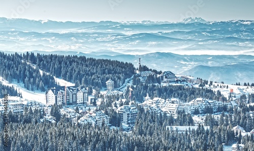 Ski mountain winter resort scenic view Kopaonik in Serbia photo