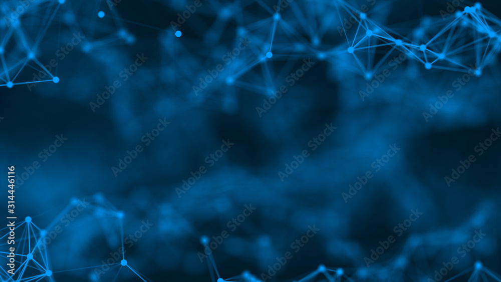 3D rendering abstract futuristic with connection glowing lines and ...