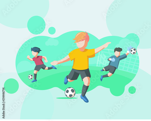 football kids illustration, illustration web