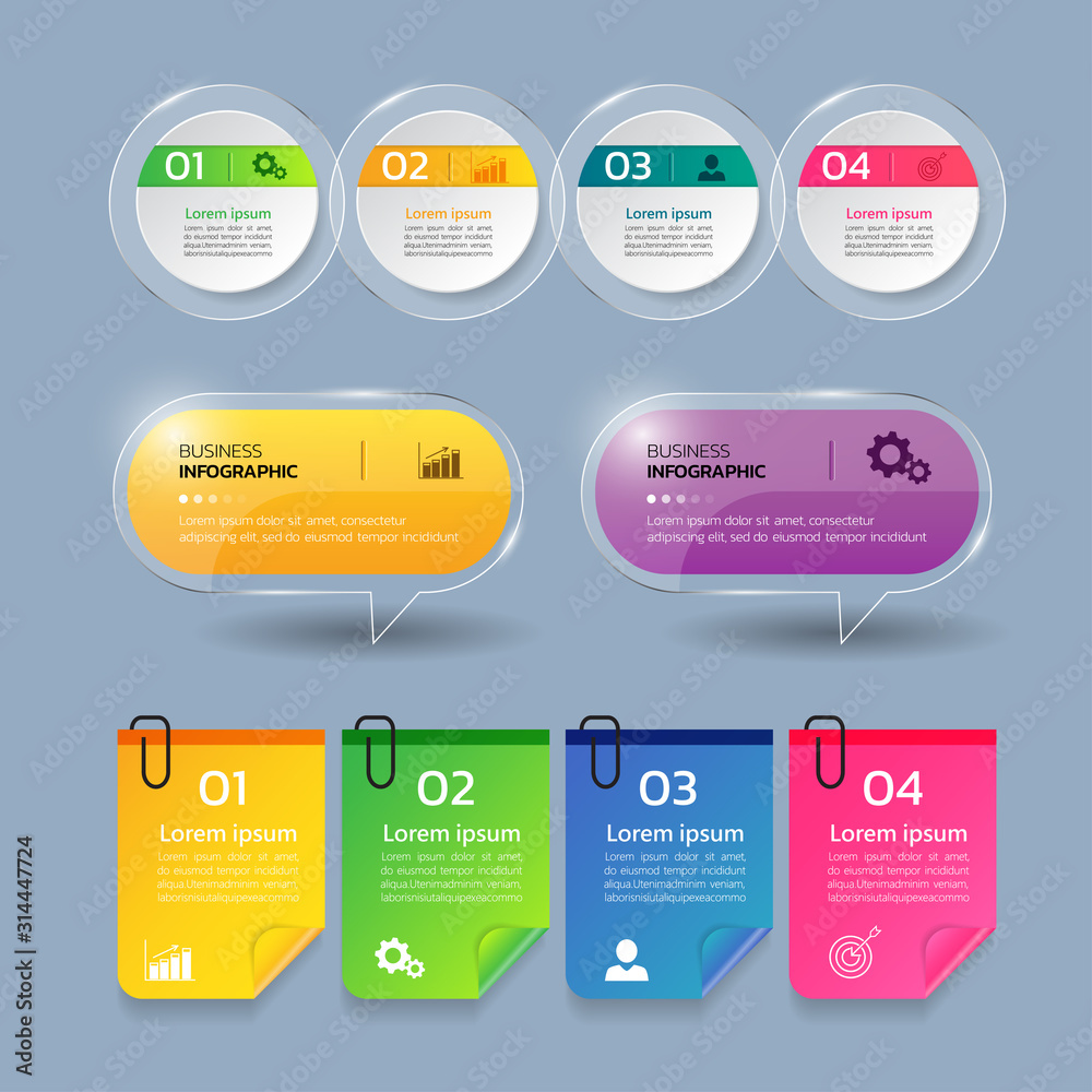 Pack of infographics template design. Pack of infographics template design.