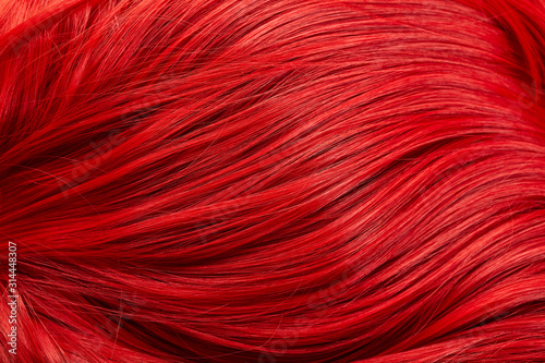 Fotótapéta Close up view of colored red hair