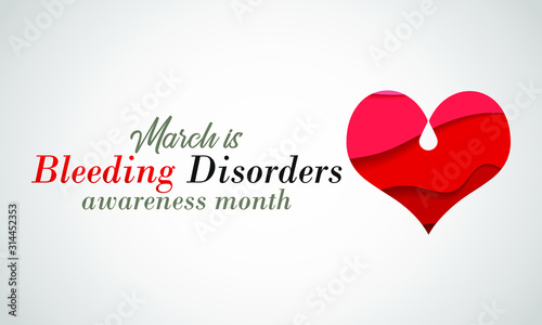 Vector illustration on the theme of National Bleeding Disorders awareness month of March.