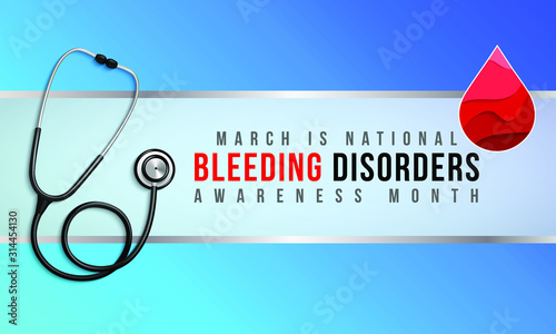 Vector illustration on the theme of National Bleeding Disorders awareness month of March.