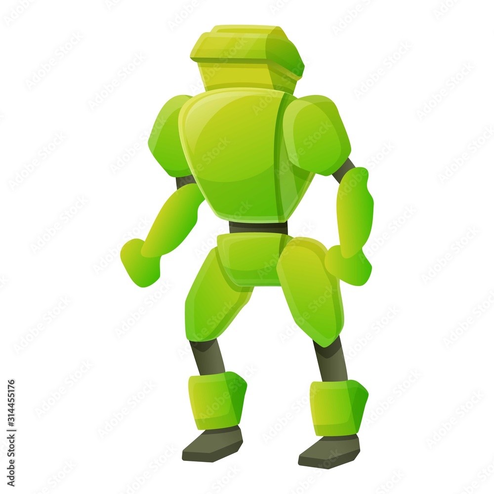 Green robot icon. Cartoon of green robot vector icon for web design isolated white background Stock-vektor | Adobe