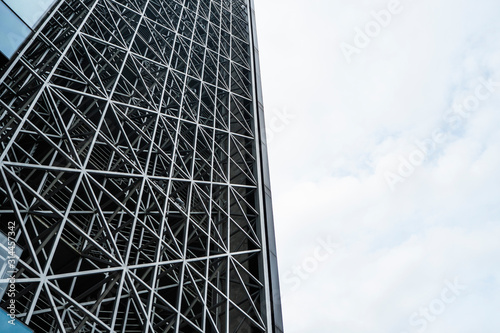 Constuction site of modern automated storehouse with a cloudy day. photo