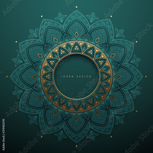 Elegant ornamental round decoration template background photo