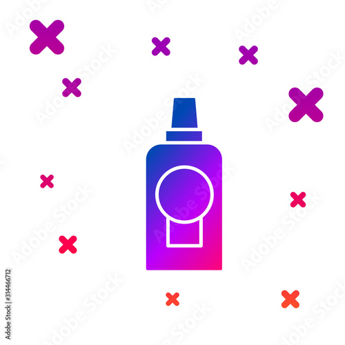 Color Mouthwash plastic bottle icon isolated on white background. Liquid for rinsing mouth. Oralcare equipment. Gradient random dynamic shapes. Vector Illustration