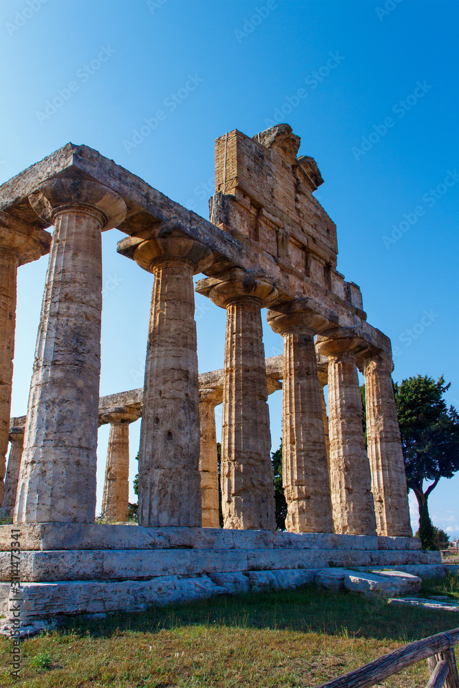 The greek Temple of Athena. Paestum, Italy