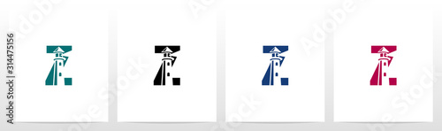 Lighthouse On Letter Logo Design Z