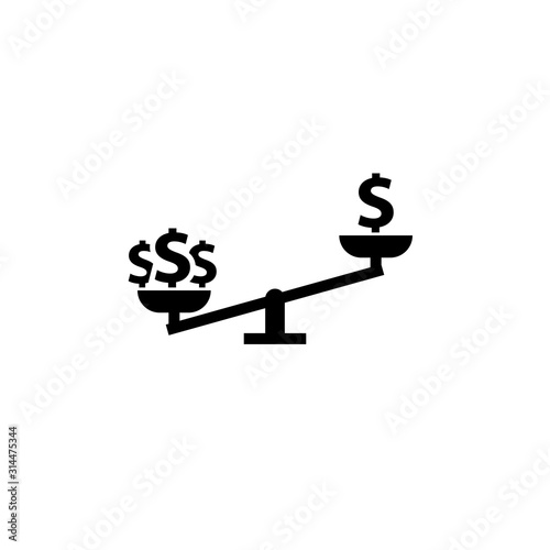 Cost Opportunity black icon. Clipart image isolated on white background