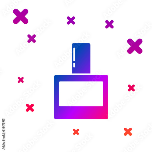 Color Aftershave icon isolated on white background. Cologne spray icon. Male perfume bottle. Gradient random dynamic shapes. Vector Illustration