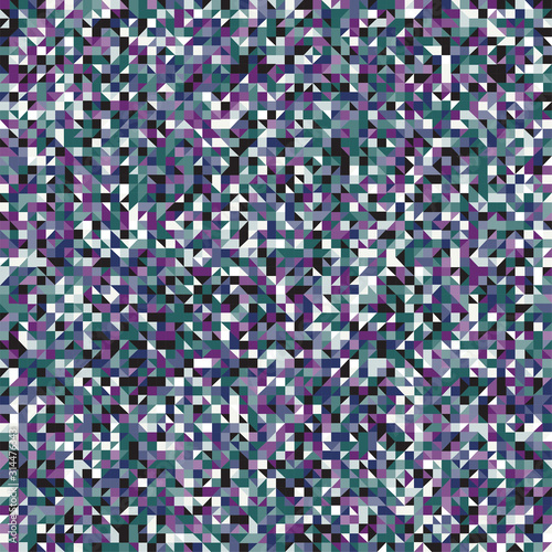Funky random micro tiny triangle and square tiles mosaic geo chaos print seamless repeat vector pattern eps 10 swatch.
