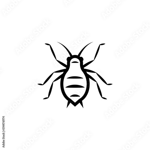 Aphid insect outline icon. Clipart image isolated on white background