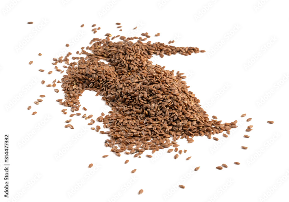 Linseed, flaxseed, linum isolated on white. Vegan and healthy eating concept. Linseed, flaxseed, linum isolated on white. Vegan and healthy eating concept.