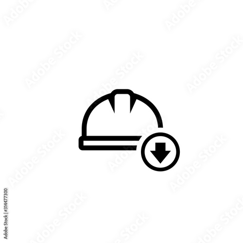 Job reduction outline icon. Clipart image isolated on white background