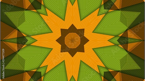 Kaleidoscope Mandala Art Design Abstract Background Loop