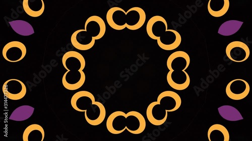 Kaleidoscope Mandala Art Design Abstract Background Loop