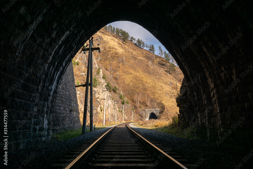 View from the railway tunnel