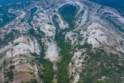 Aerial View, Geological Landscape, Lastras de las Heras, Valle de Losa, Junta de Traslaloma, Las Merindades, Burgos, Castilla y Leon, Spain, Europe photo