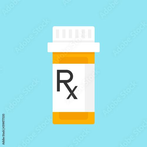 Prescription bottle icon. Clipart image isolated on background
