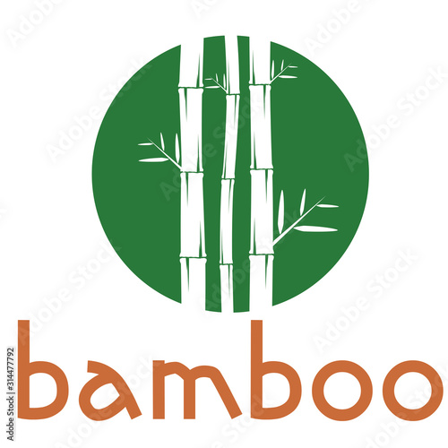 Template design logo bamboo Vector illustration of icon
