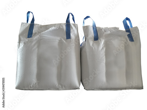 Stock Chemical fertilizer jumbo-bag on the White Background waiting for shipment