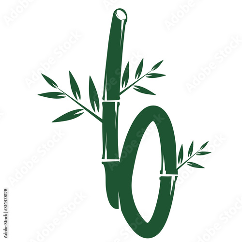 Template design logo bamboo Vector illustration of icon