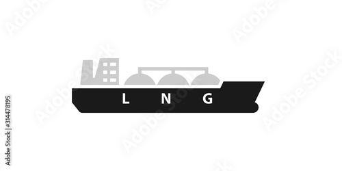 lng tanker glyph icon. Clipart image isolated on white background