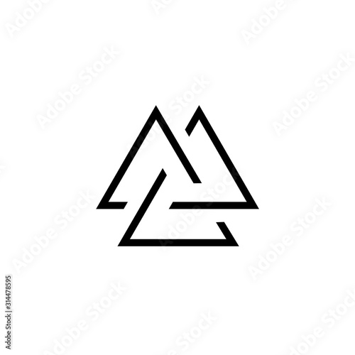 Viking Valknut simple icon. Clipart image isolated on white background