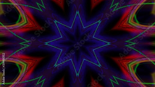 Kaleidoscope Mandala Art Design Abstract Background Loop