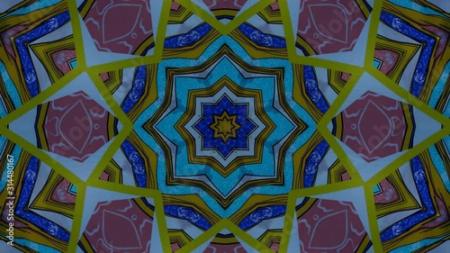 Kaleidoscope Mandala Art Design Abstract Background Loop