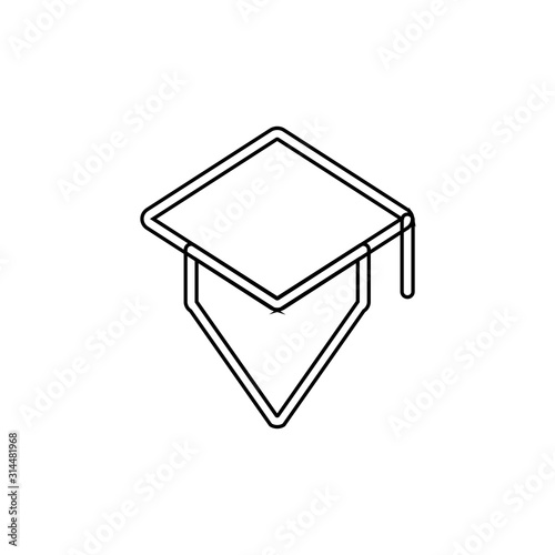 Graduation hat icon. Education symbol. Logo design element