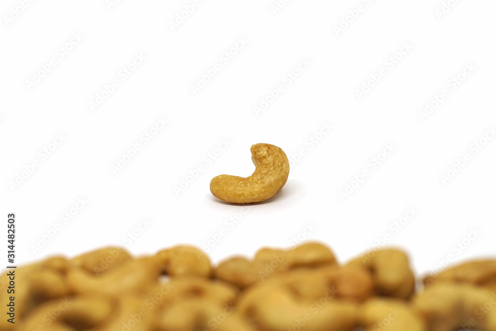 Selective focus shot Roasted Cashew nuts Selective focus shot Roasted Cashew nuts