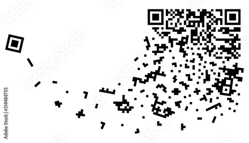 vector broken qr code
