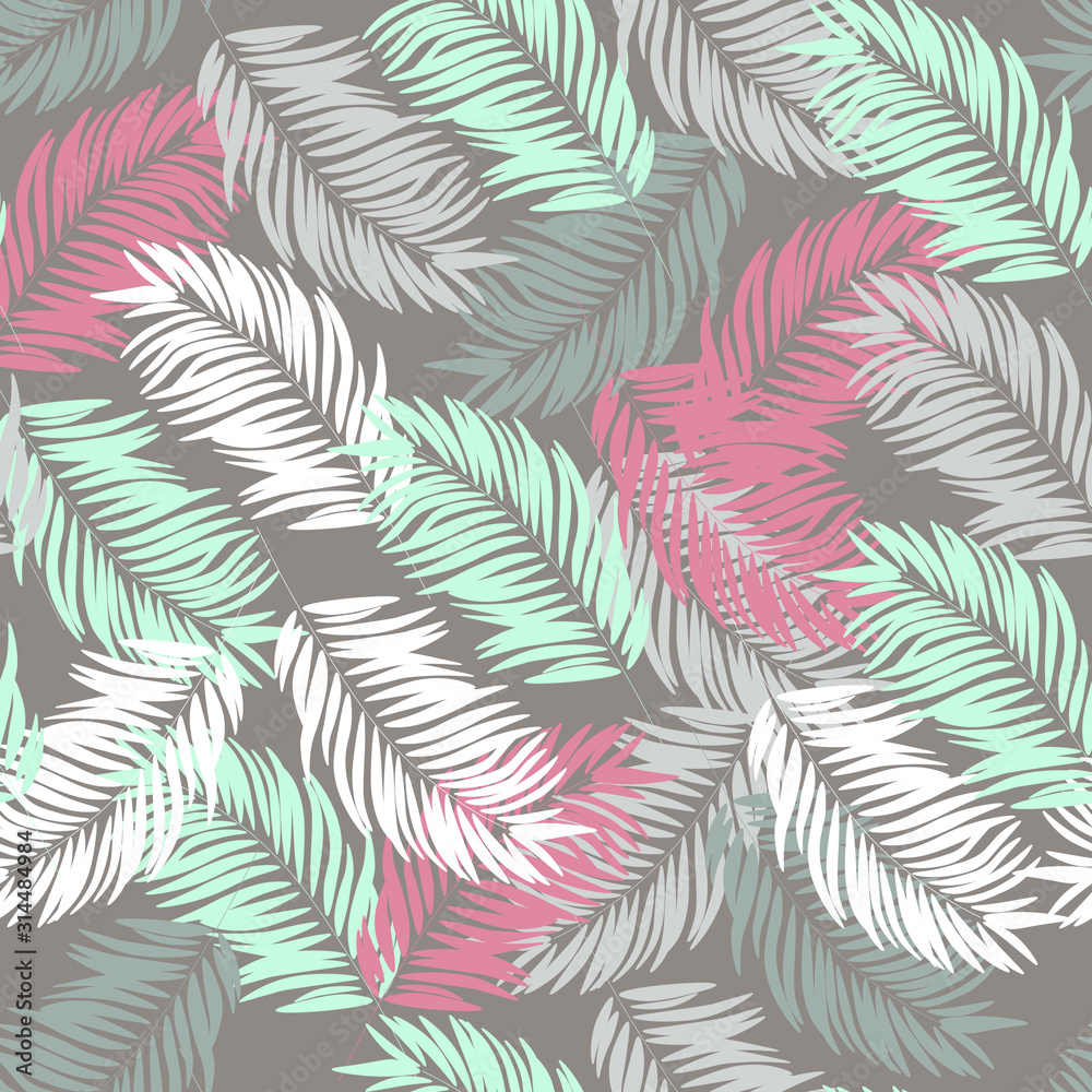 tropical leaves seamless pattern.palm tree leaves pattern for fabric, textile, wrapping,paper,wallpaper