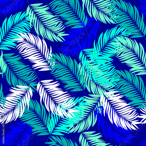 tropical leaves seamless pattern.palm tree leaves pattern for fabric, textile, wrapping,paper,wallpaper