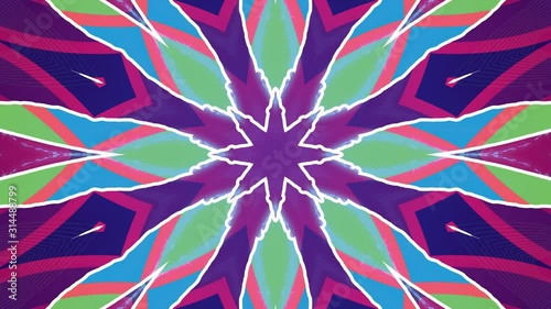 Kaleidoscope Mandala Art Design Abstract Background Loop