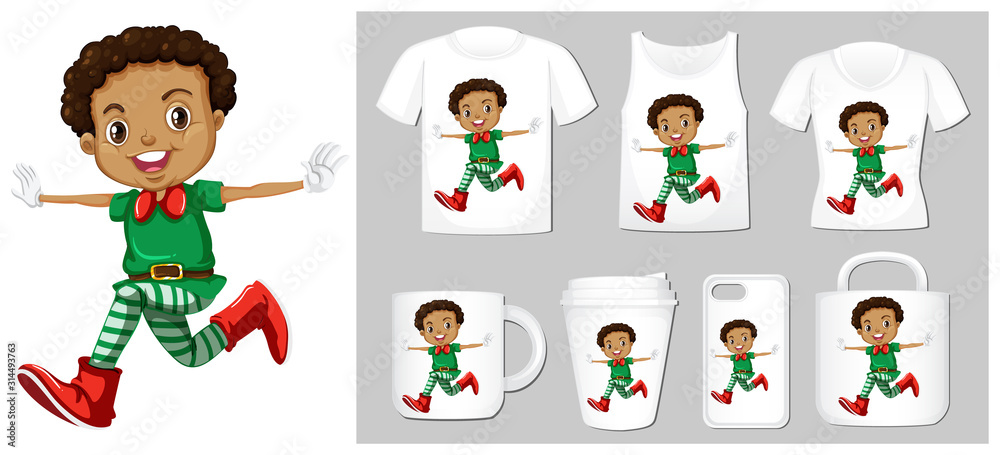Christmas theme with elf on product templates