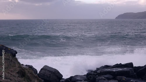 Huge waves breaking at Muckross Head - A small peninsula west of Killybegs, County Donegal, Ireland. The cliff rocks are famous for climbing photo