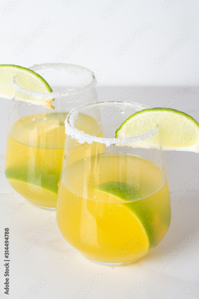 glass of water with lemon