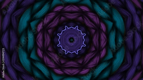 Kaleidoscope Mandala Art Design Abstract Background Loop