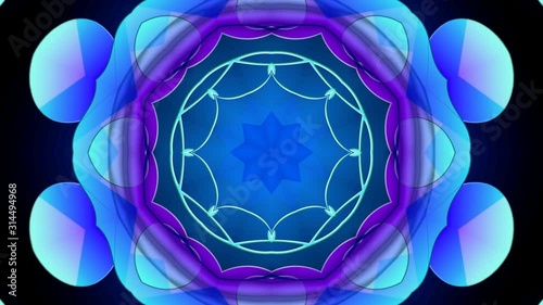 Kaleidoscope Mandala Art Design Abstract Background Loop