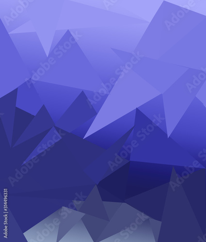 Gradient blue abstract background. Geometric polygonal mosaic pattern with various light and dark blue triangles. Creative modern design template with sharp triangles 