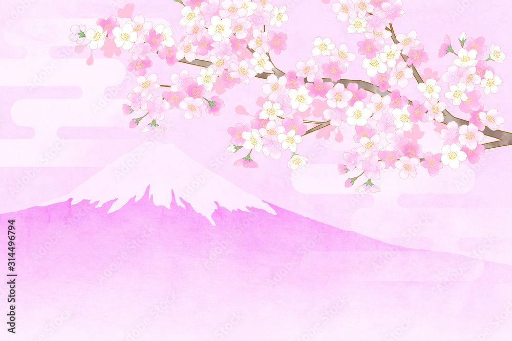 Fototapeta premium 桜の背景イラスト