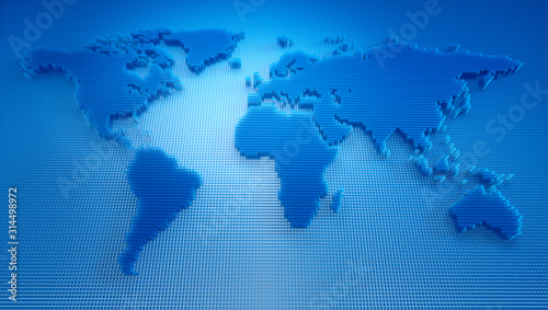 Digital Blue World Map