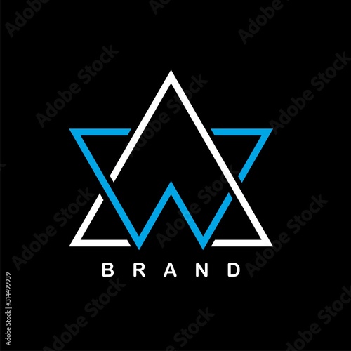 A+W initial logo design for your brand name
