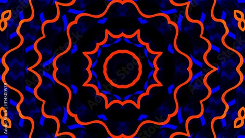Kaleidoscope Mandala Art Design Abstract Background Loop